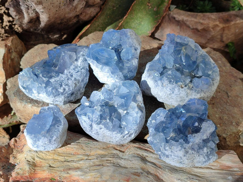 Natural Blue Celestite Specimens x 35 From Sakoany, Madagascar - Toprock Gemstones and Minerals 