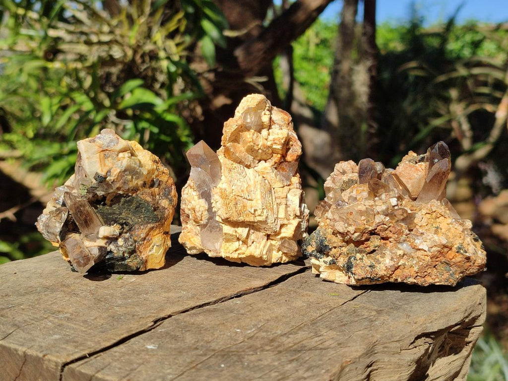 Natural Smokey Quartz Specimens with Associated Minerals x 6 From Mulanje, Malawi - Toprock Gemstones and Minerals 