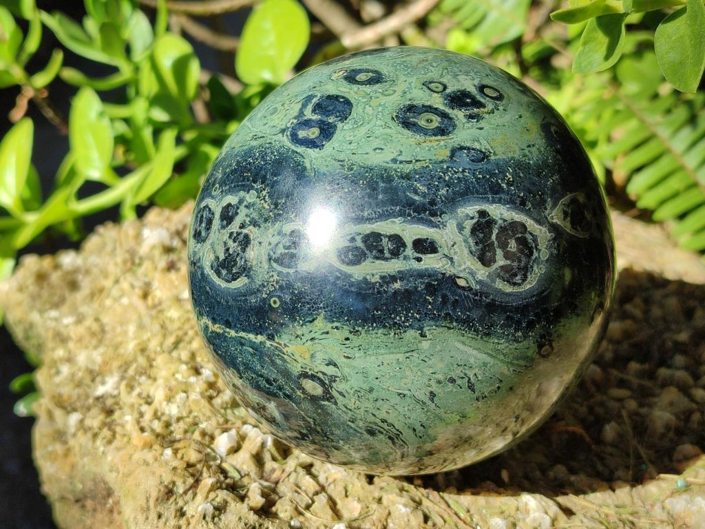 Polished Large Stromatolite "Kambaba Jasper" Sphere x 1 From Katsepy, Madagascar - Toprock Gemstones and Minerals 