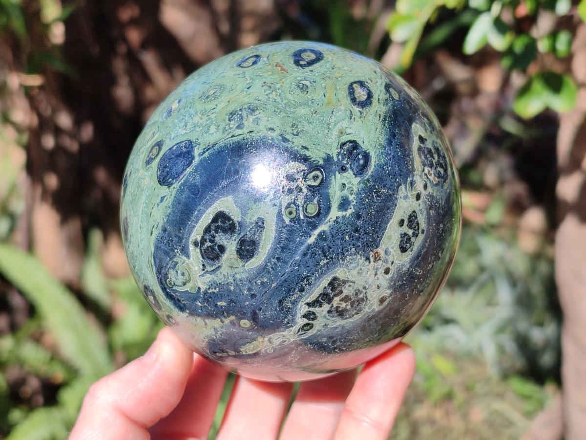 Polished Large Stromatolite "Kambaba Jasper" Sphere x 1 From Katsepy, Madagascar - Toprock Gemstones and Minerals 
