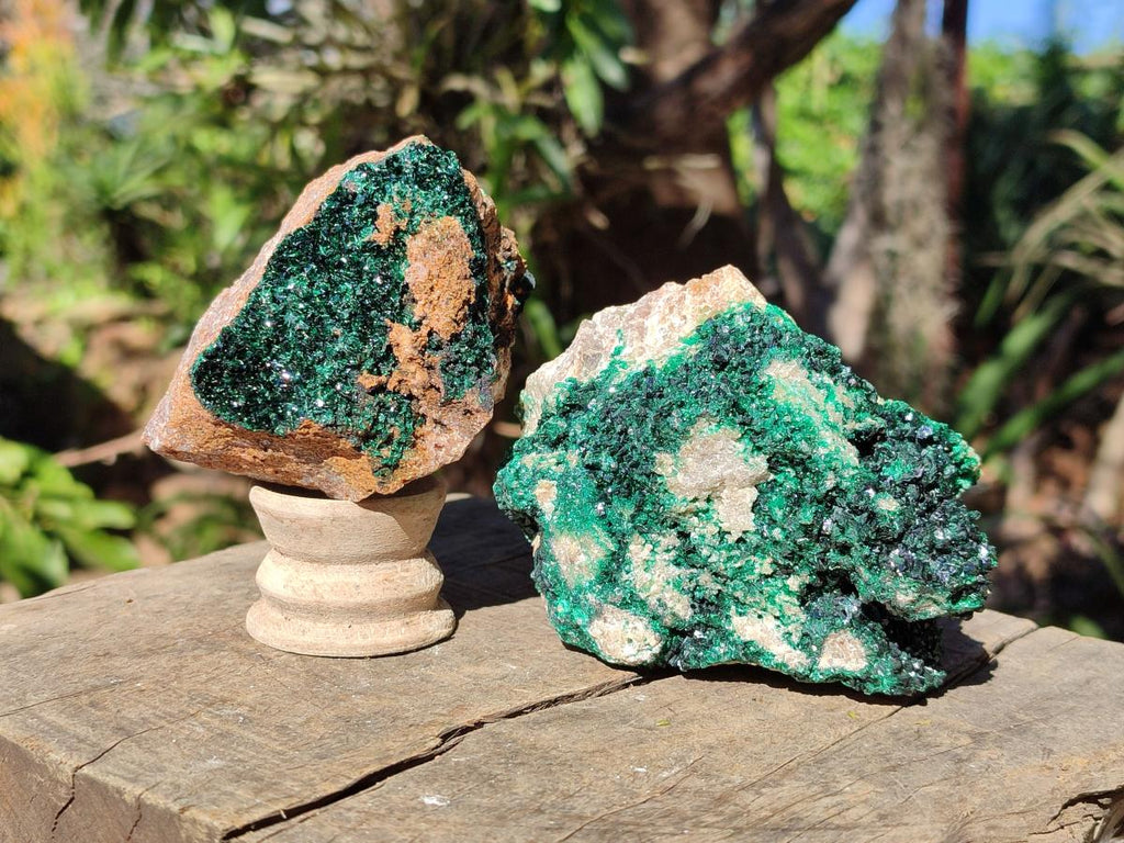 Natural Crystalline Malachite Specimens x 3 From Tenke Fungurume, Congo - Toprock Gemstones and Minerals 
