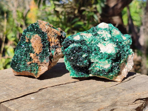 Natural Crystalline Malachite Specimens x 3 From Tenke Fungurume, Congo - Toprock Gemstones and Minerals 