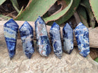 Polished Double Terminated Sodalite Crystals x 6 From Kunene River, Namibia - Toprock Gemstones and Minerals 