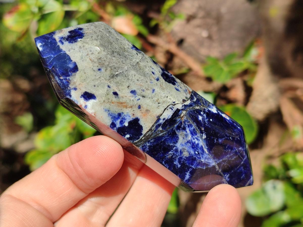 Polished Double Terminated Sodalite Crystals x 6 From Kunene River, Namibia - Toprock Gemstones and Minerals 