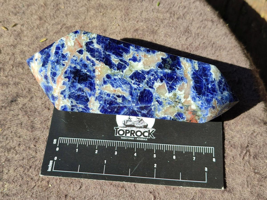 Polished Double Terminated Sodalite Crystals x 6 From Kunene River, Namibia - Toprock Gemstones and Minerals 