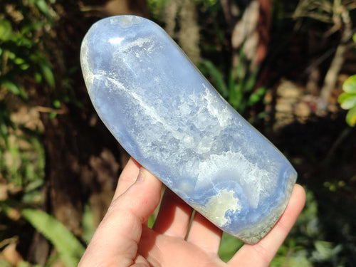 Polished Blue Lace Agate Standing Display Pieces x 3 From Nsanje, Malawi - Toprock Gemstones and Minerals 