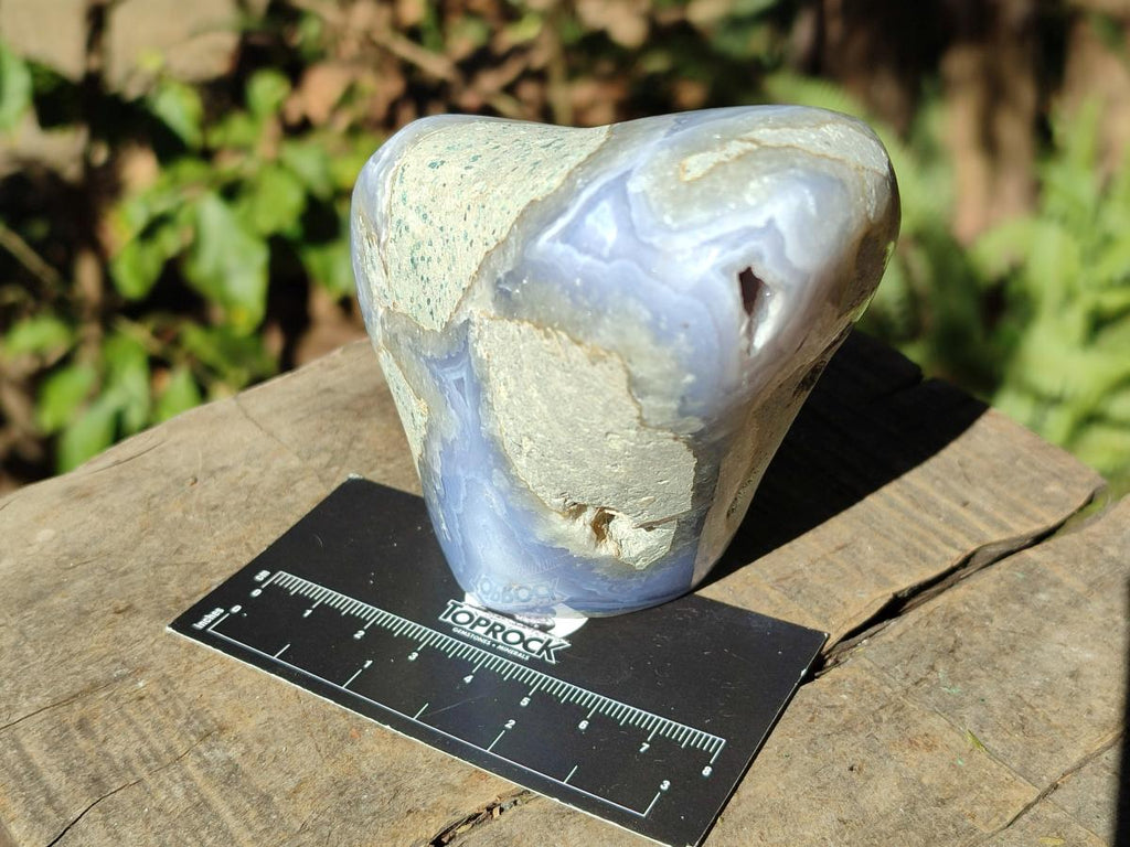 Polished Blue Lace Agate Standing Display Pieces x 3 From Nsanje, Malawi - Toprock Gemstones and Minerals 