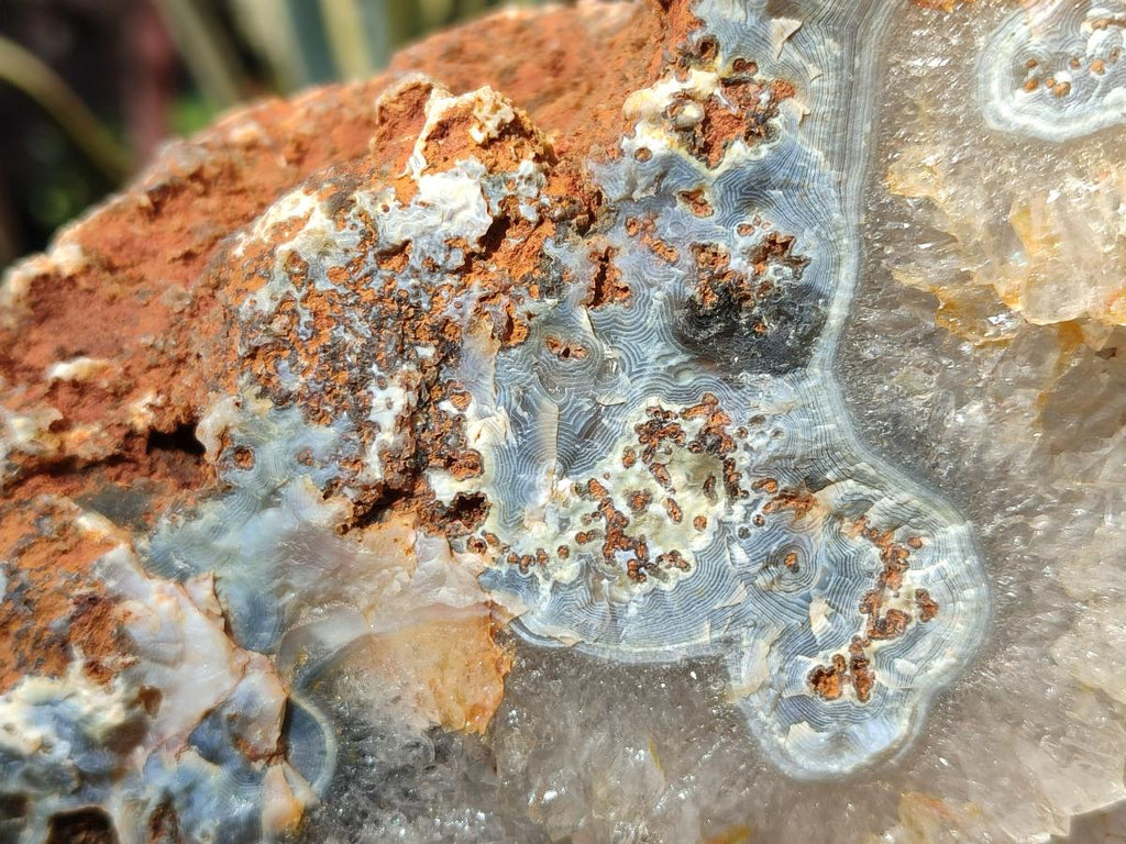 Polished XL Banded Agate Geode x 1 From Madagascar - Toprock Gemstones and Minerals 