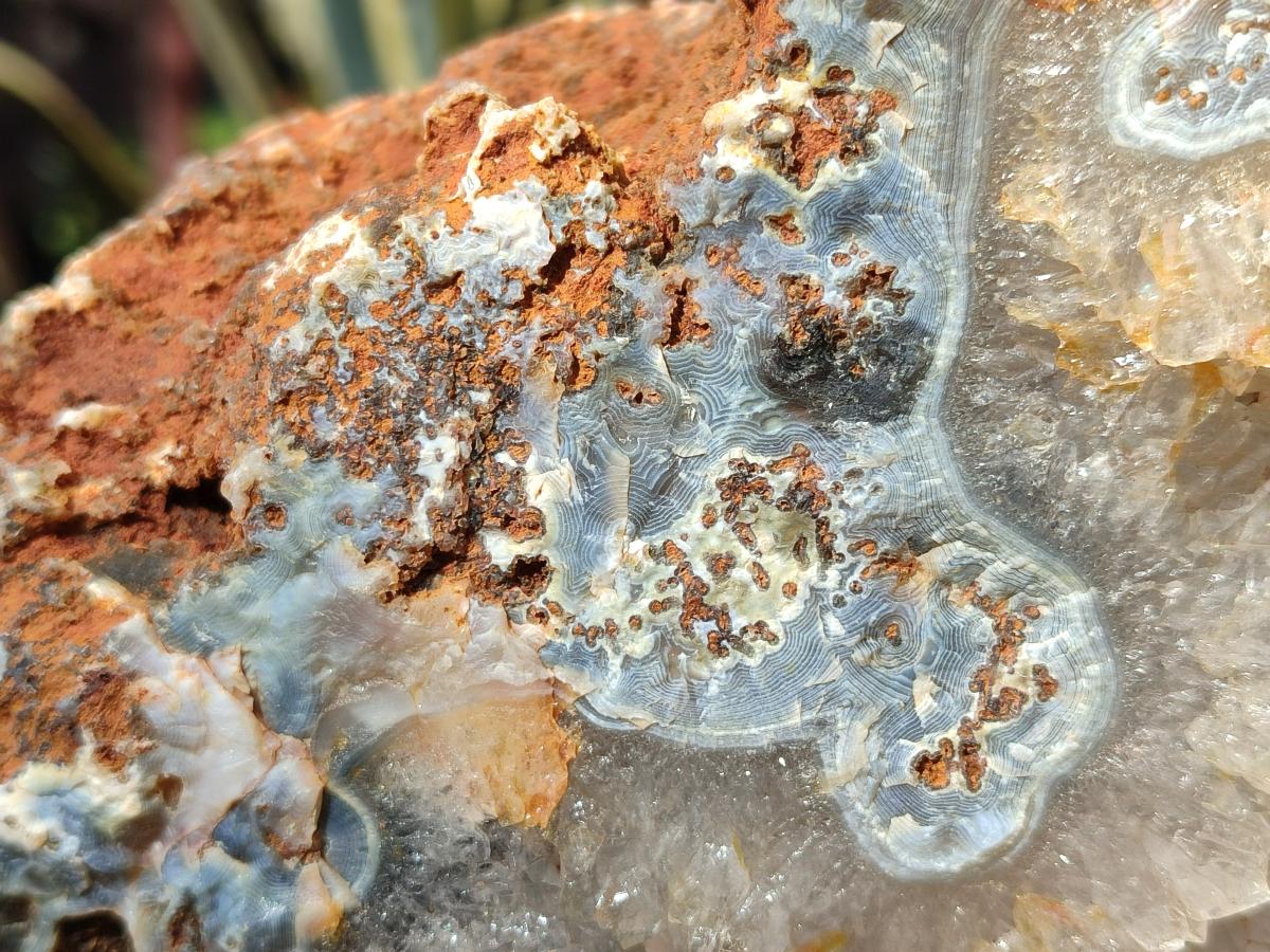 Polished XL Banded Agate Geode x 1 From Madagascar - Toprock Gemstones and Minerals 