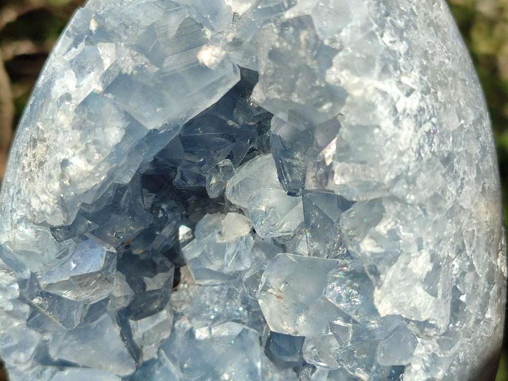 Polished Large Blue Celestite Egg x 1 From Sakoany, Madagascar - Toprock Gemstones and Minerals 