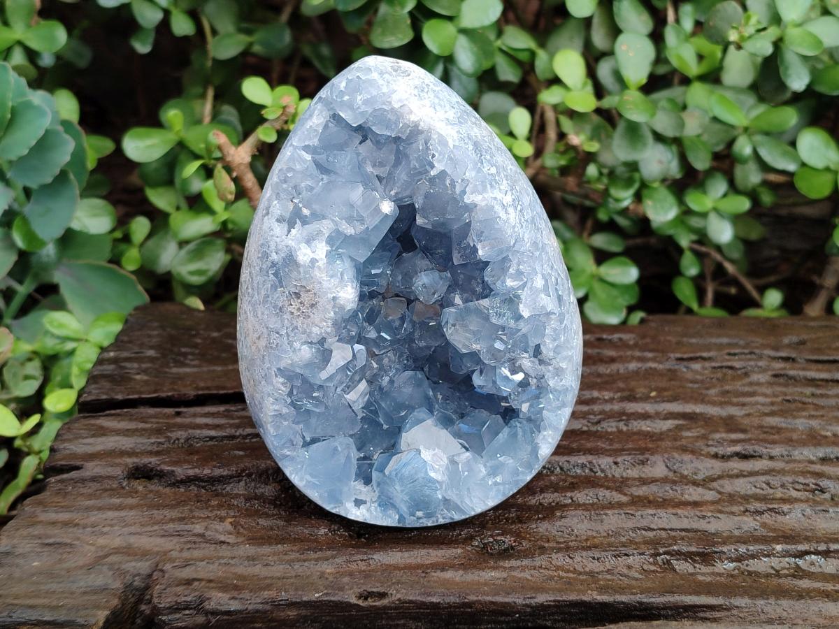 Polished Large Blue Celestite Egg x 1 From Sakoany, Madagascar - Toprock Gemstones and Minerals 