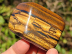 Polished Golden Tigers Eye Free Forms x 7 From Prieska, South Africa - Toprock Gemstones and Minerals 