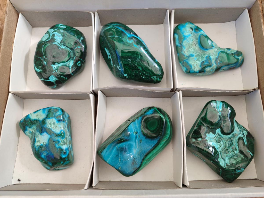 Polished Malacolla Free Forms x 6 From Kulukuluku, Congo - Toprock Gemstones and Minerals 