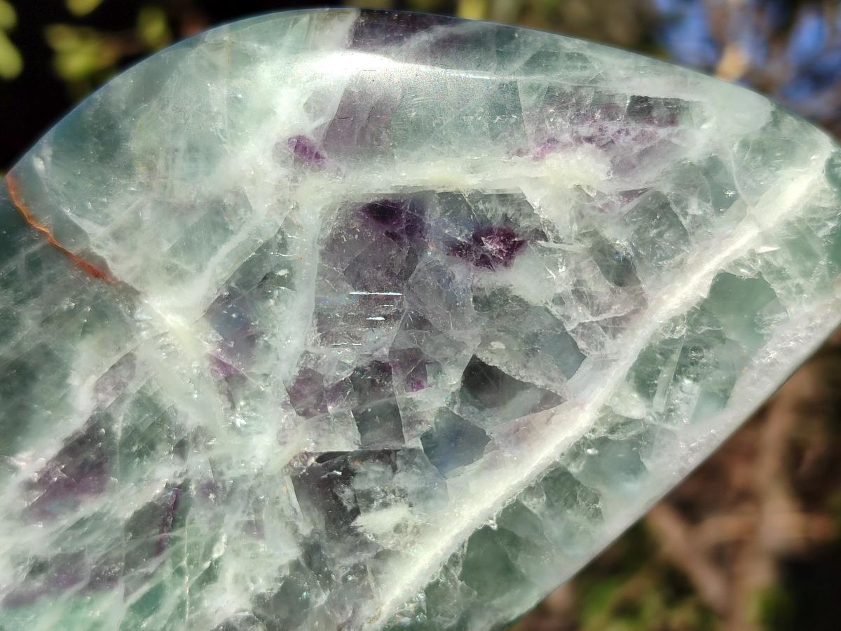 Polished Watermelon Fluorite Standing Display Pieces x 2 From Uis, Namibia - Toprock Gemstones and Minerals 