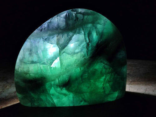 Polished Watermelon Fluorite Standing Display Pieces x 2 From Uis, Namibia - Toprock Gemstones and Minerals 