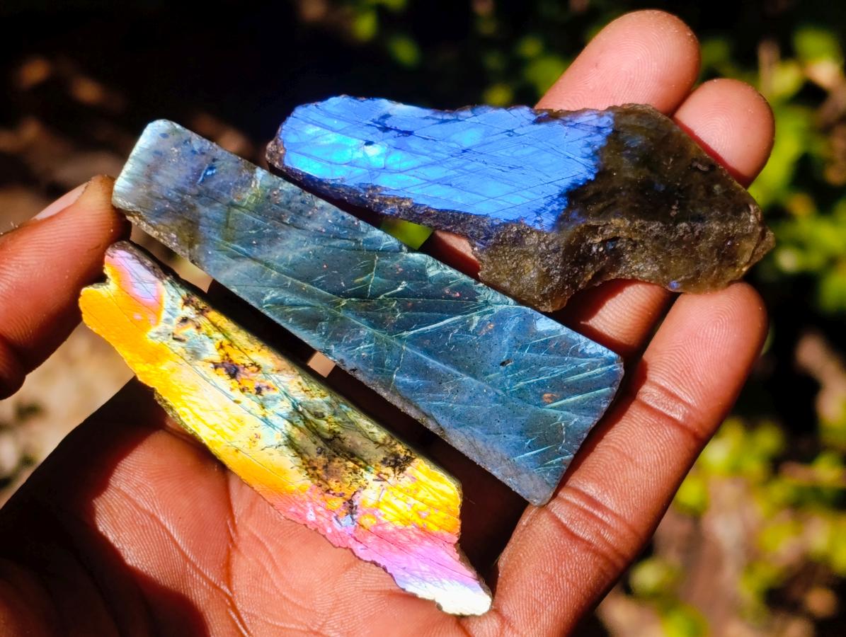 Polished Labradorite Slices x 70 From Madagascar - Toprock Gemstones and Minerals 