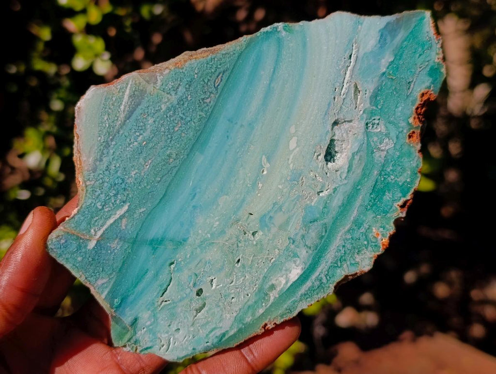 Polished on One Side Mtorolite Chrysoprase Slices x 6 From Mutorashanga, Zimbabwe