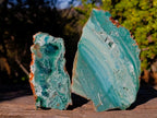 Polished on One Side Mtorolite Chrysoprase Slices x 6 From Mutorashanga, Zimbabwe