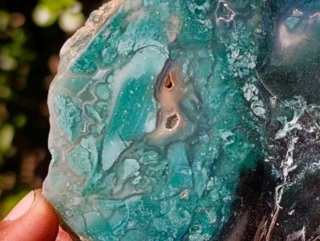 Polished on One Side Mtorolite Chrysoprase Slices x 6 From Mutorashanga, Zimbabwe