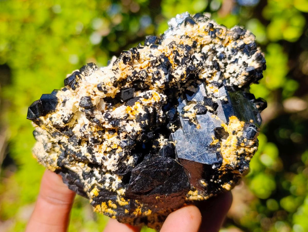 Natural Schorl Black Tourmaline Specimens with Associated Minerals x 2 From Erongo, Namibia