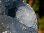 Polished and Natural Blue Celestite Eggs x 6 From Sakoany, Madagascar