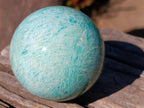 Polished Amazonite Spheres x 2 From Madagascar