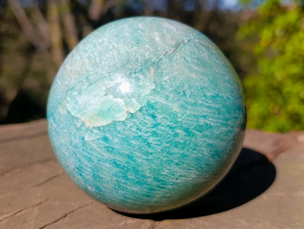 Polished Amazonite Spheres x 2 From Madagascar