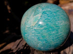 Polished Amazonite Spheres x 2 From Madagascar