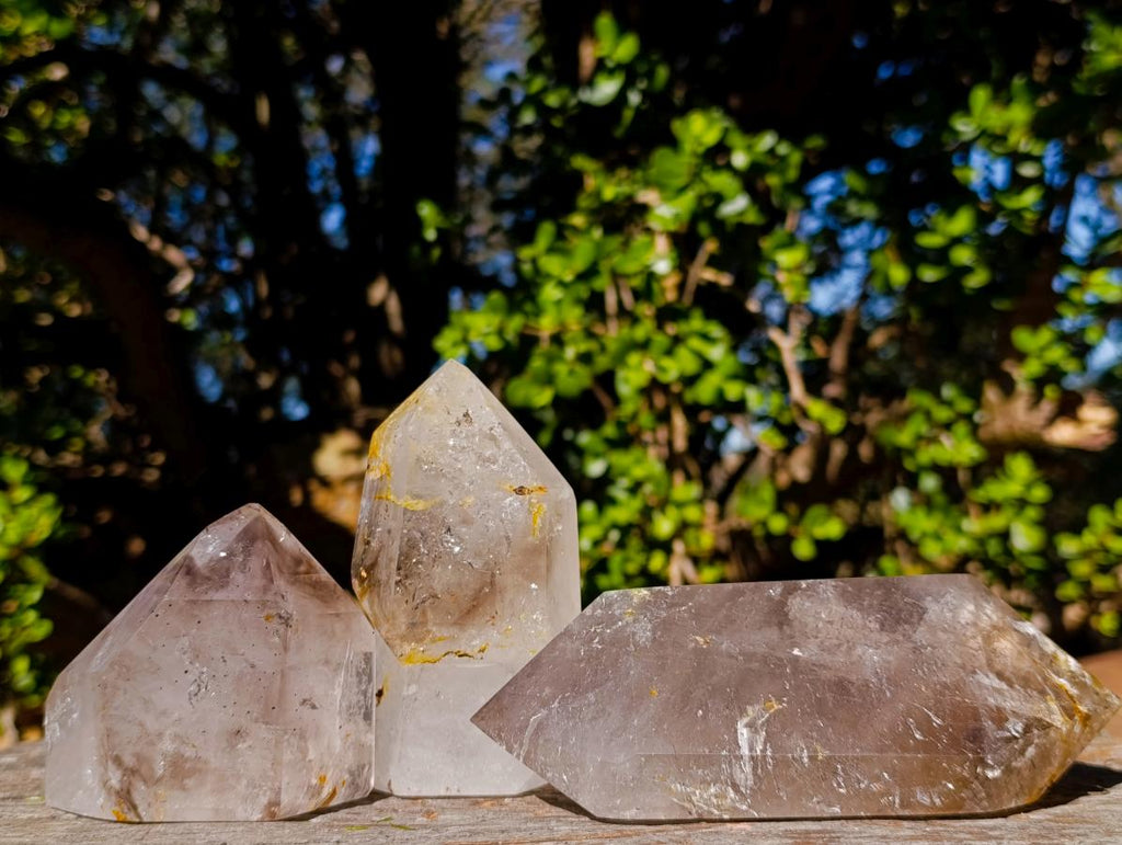 Polished Smokey Quartz Mixed Crystals x 3 From Madagascar