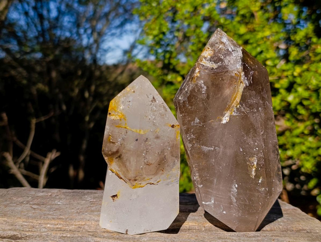 Polished Smokey Quartz Mixed Crystals x 3 From Madagascar