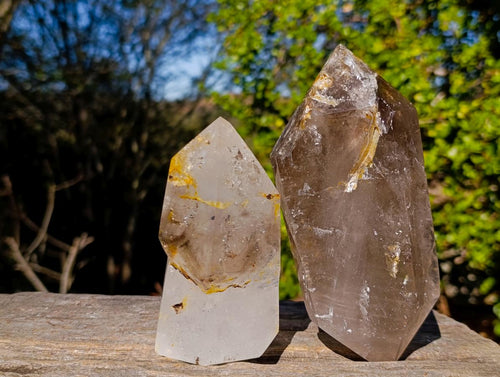 Polished Smokey Quartz Mixed Crystals x 3 From Madagascar - Toprock Gemstones and Minerals 