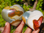 Polished Polychrome Jasper Hearts x 6 From NW Coast, Madagascar