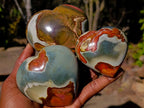 Polished Polychrome Jasper Hearts x 6 From NW Coast, Madagascar