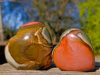 Polished Polychrome Jasper Hearts x 6 From NW Coast, Madagascar