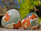 Polished Polychrome Jasper Hearts x 6 From NW Coast, Madagascar
