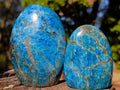 Polished Blue Apatite Standing Display Pieces x 6 From Betroka, Madagascar