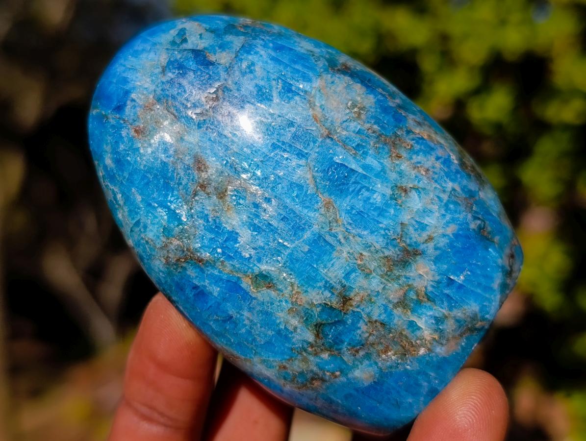 Polished Blue Apatite Standing Display Pieces x 6 From Betroka, Madagascar