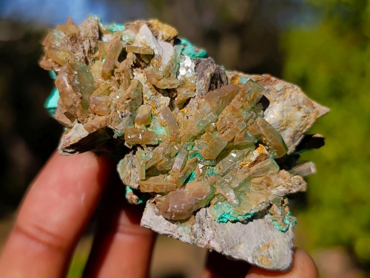 Natural Rare Barite Specimens with Malachite x 6 From Shangulowé Mine, Congo