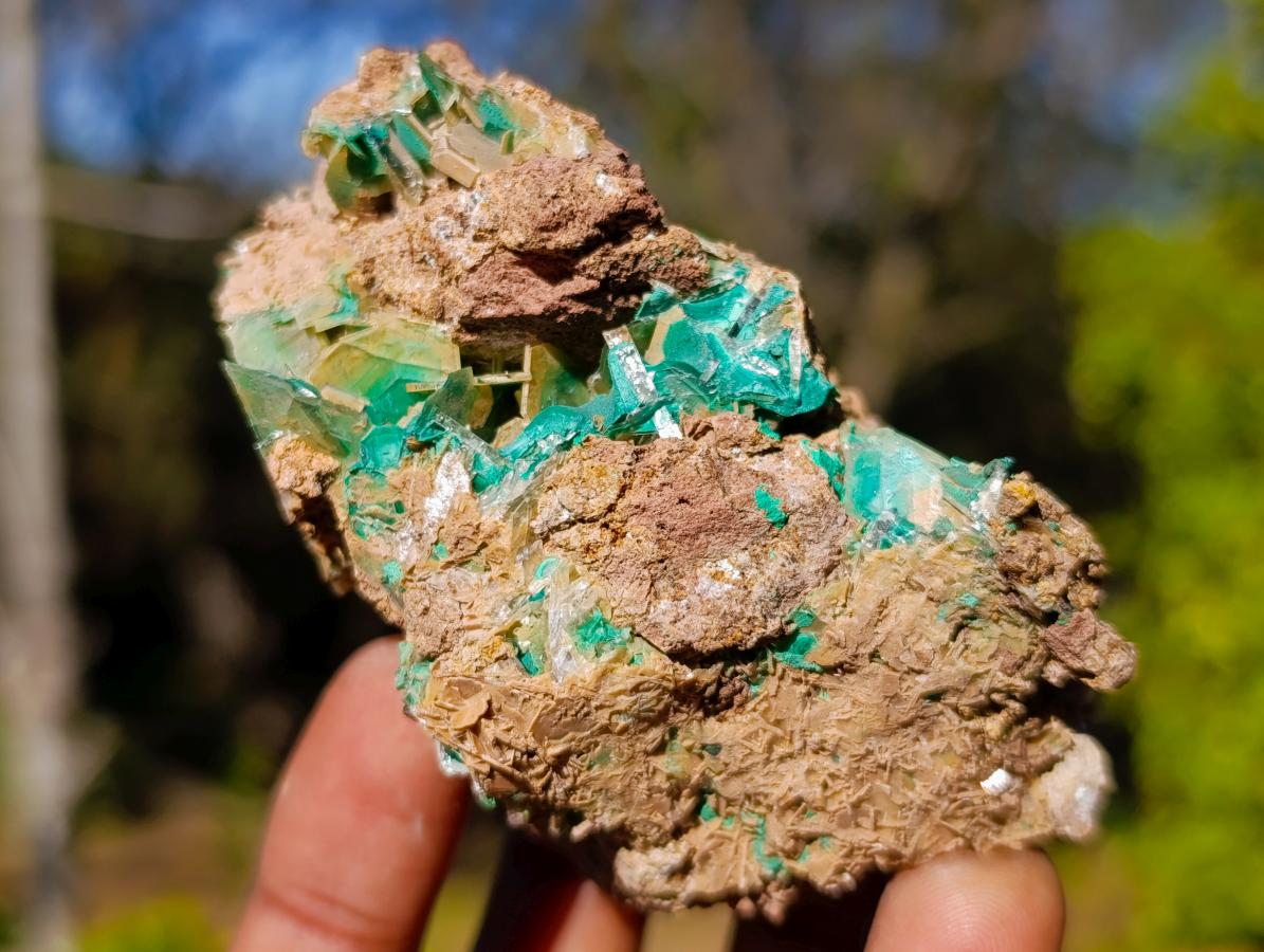 Natural Rare Barite Specimens with Malachite x 6 From Shangulowé Mine, Congo