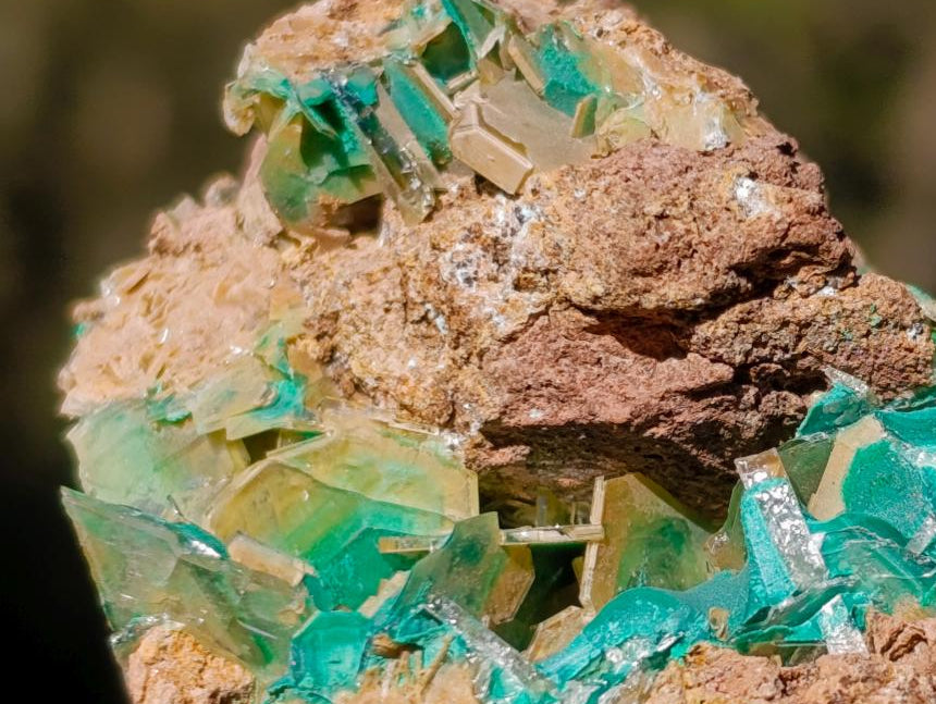 Natural Rare Barite Specimens with Malachite x 6 From Shangulowé Mine, Congo