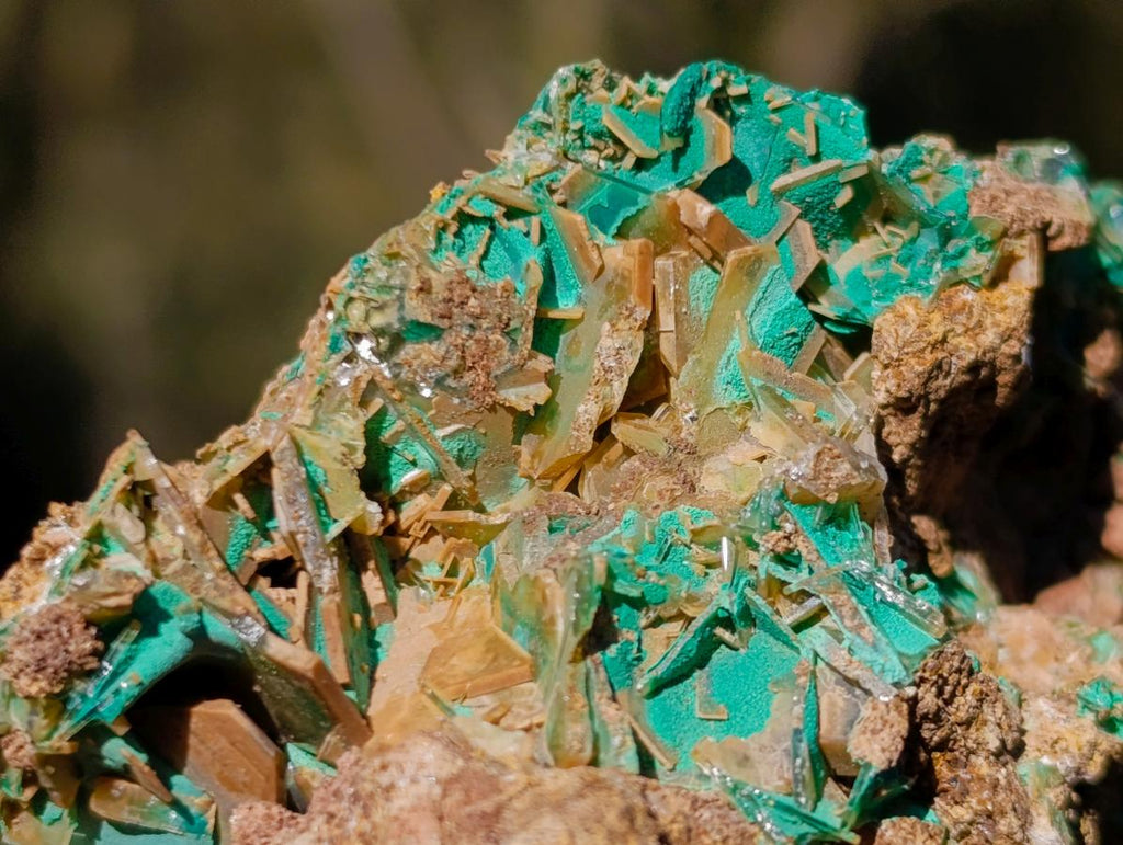 Natural Rare Barite Specimens with Malachite x 6 From Shangulowé Mine, Congo