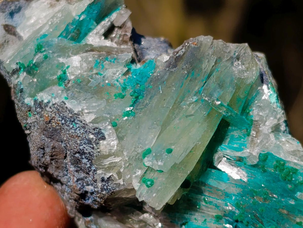 Natural Rare Barite Specimens with Malachite x 6 From Shangulowé Mine, Congo