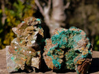 Natural Rare Barite Specimens with Malachite x 6 From Shangulowé Mine, Congo