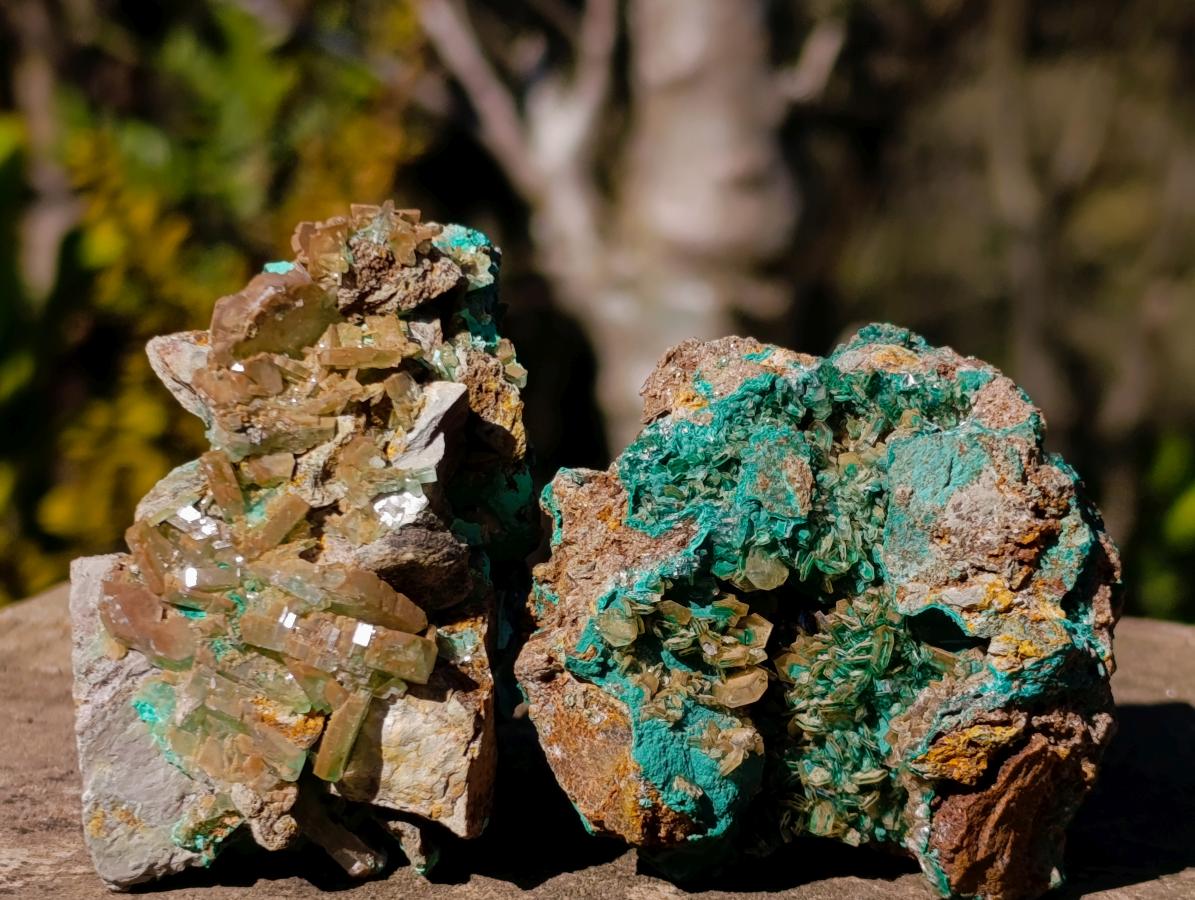 Natural Rare Barite Specimens with Malachite x 6 From Shangulowé Mine, Congo