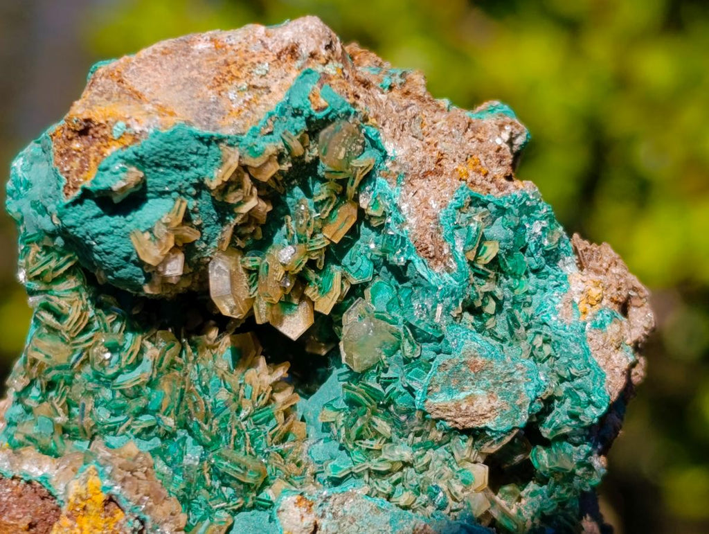 Natural Rare Barite Specimens with Malachite x 6 From Shangulowé Mine, Congo