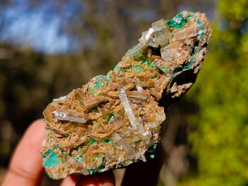 Natural Rare Barite Specimens with Malachite x 6 From Shangulowé Mine, Congo