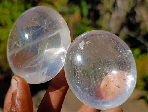 Polished Clear Quartz Palm Stones x 24 From Madagascar - Toprock Gemstones and Minerals 