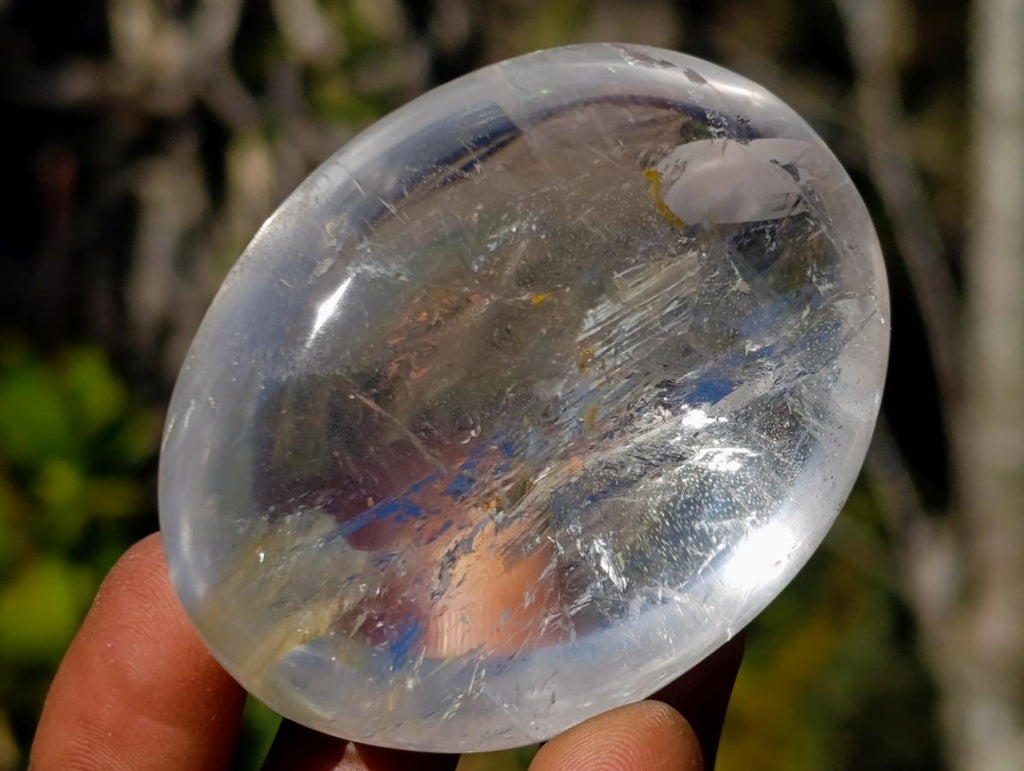 Polished Clear Quartz Palm Stones x 24 From Madagascar