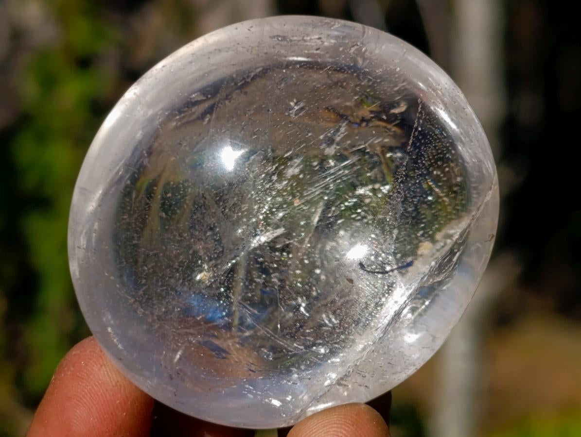 Polished Clear Quartz Palm Stones x 24 From Madagascar
