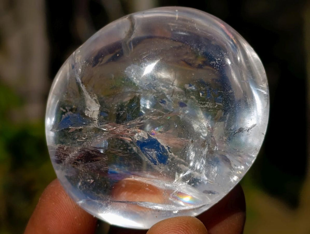 Polished Clear Quartz Palm Stones x 24 From Madagascar
